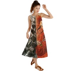 Left And Right Brain Illustration Splitting Abstract Anatomy Summer Maxi Dress