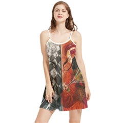 Left And Right Brain Illustration Splitting Abstract Anatomy Summer Frill Dress by Bedest