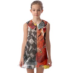 Left And Right Brain Illustration Splitting Abstract Anatomy Kids  Pilgrim Collar Ruffle Hem Dress by Bedest