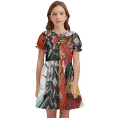 Left And Right Brain Illustration Splitting Abstract Anatomy Kids  Bow Tie Puff Sleeve Dress by Bedest