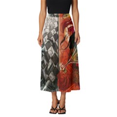 Left And Right Brain Illustration Splitting Abstract Anatomy Classic Midi Chiffon Skirt by Bedest