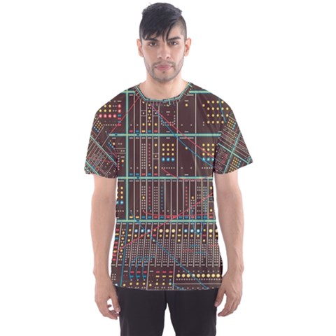 Digital Art Moog Music Synthesizer Vintage Men s Sport Mesh T-shirt by Bedest