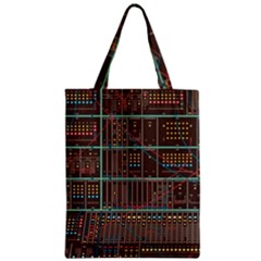 Digital Art Moog Music Synthesizer Vintage Zipper Classic Tote Bag by Bedest