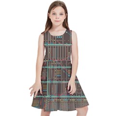 Digital Art Moog Music Synthesizer Vintage Kids  Skater Dress by Bedest