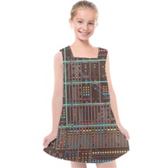 Digital Art Moog Music Synthesizer Vintage Kids  Cross Back Dress by Bedest