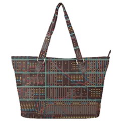 Digital Art Moog Music Synthesizer Vintage Full Print Shoulder Bag by Bedest