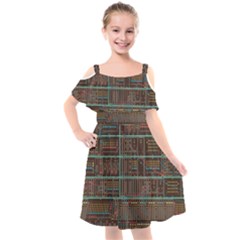 Digital Art Moog Music Synthesizer Vintage Kids  Cut Out Shoulders Chiffon Dress by Bedest