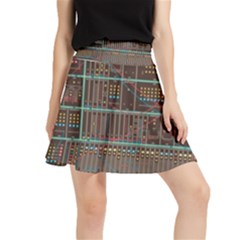 Digital Art Moog Music Synthesizer Vintage Waistband Skirt by Bedest