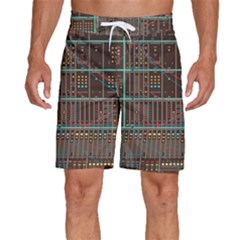 Digital Art Moog Music Synthesizer Vintage Men s Beach Shorts by Bedest