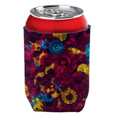 Psychedelic Digital Art Colorful Flower Abstract Multi Colored Can Holder by Bedest