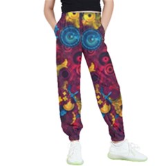 Psychedelic Digital Art Colorful Flower Abstract Multi Colored Kids  Joggers by Bedest