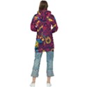 Psychedelic Digital Art Colorful Flower Abstract Multi Colored Women s Long Oversized Pullover Hoodie View2