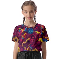 Psychedelic Digital Art Colorful Flower Abstract Multi Colored Kids  Basic T-shirt by Bedest