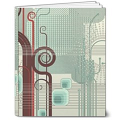 Green Red And White Line Digital Abstract Art 8  X 10  Hardcover Notebook by Bedest