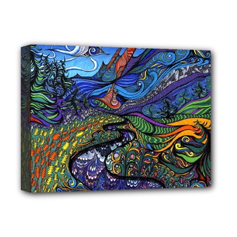 Multicolored Abstract Painting Artwork Psychedelic Colorful Deluxe Canvas 16  X 12  (stretched)  by Bedest