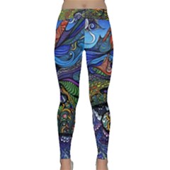 Multicolored Abstract Painting Artwork Psychedelic Colorful Classic Yoga Leggings by Bedest