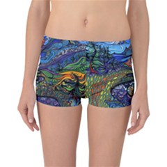 Multicolored Abstract Painting Artwork Psychedelic Colorful Reversible Boyleg Bikini Bottoms