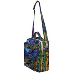 Multicolored Abstract Painting Artwork Psychedelic Colorful Crossbody Day Bag by Bedest