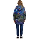 Multicolored Abstract Painting Artwork Psychedelic Colorful Kids  Hooded Longline Puffer Jacket View4