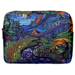 Multicolored Abstract Painting Artwork Psychedelic Colorful Make Up Pouch (large) by Bedest