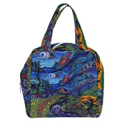 Multicolored Abstract Painting Artwork Psychedelic Colorful Boxy Hand Bag by Bedest