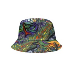 Multicolored Abstract Painting Artwork Psychedelic Colorful Inside Out Bucket Hat (kids) by Bedest