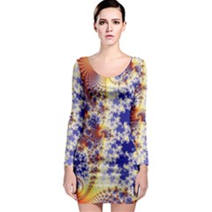 Psychedelic Colorful Abstract Trippy Fractal Mandelbrot Set Long Sleeve Bodycon Dress by Bedest