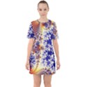 Psychedelic Colorful Abstract Trippy Fractal Mandelbrot Set Sixties Short Sleeve Mini Dress View1