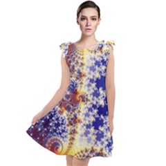 Psychedelic Colorful Abstract Trippy Fractal Mandelbrot Set Tie Up Tunic Dress by Bedest