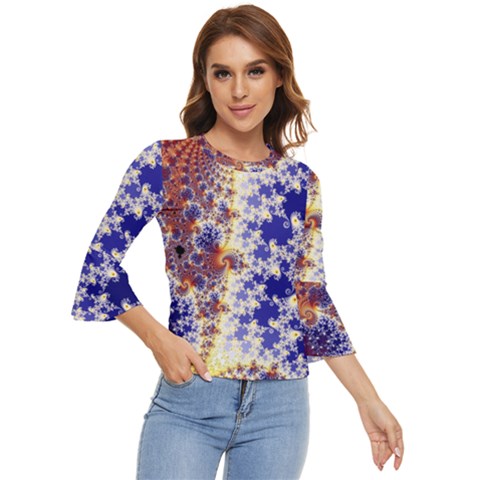 Psychedelic Colorful Abstract Trippy Fractal Mandelbrot Set Bell Sleeve Top by Bedest