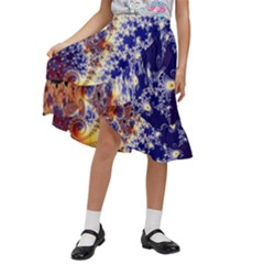 Psychedelic Colorful Abstract Trippy Fractal Mandelbrot Set Kids  Ruffle Flared Wrap Midi Skirt by Bedest