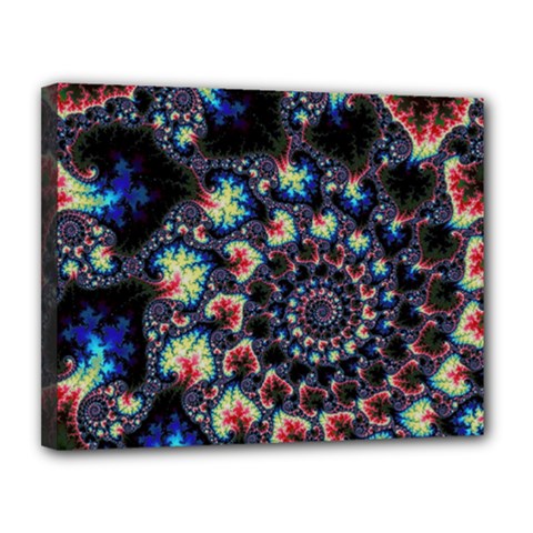 Psychedelic Colorful Abstract Trippy Fractal Canvas 14  X 11  (stretched) by Bedest