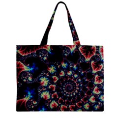 Psychedelic Colorful Abstract Trippy Fractal Zipper Mini Tote Bag by Bedest