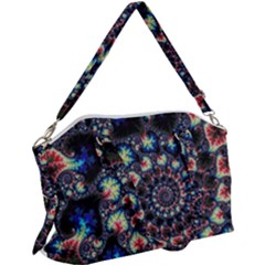 Psychedelic Colorful Abstract Trippy Fractal Canvas Crossbody Bag by Bedest