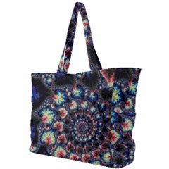 Psychedelic Colorful Abstract Trippy Fractal Simple Shoulder Bag by Bedest