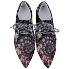 Psychedelic Colorful Abstract Trippy Fractal Pointed Oxford Shoes by Bedest