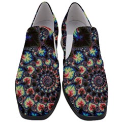 Psychedelic Colorful Abstract Trippy Fractal Women Slip On Heel Loafers by Bedest