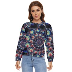 Psychedelic Colorful Abstract Trippy Fractal Women s Long Sleeve Raglan T-shirt