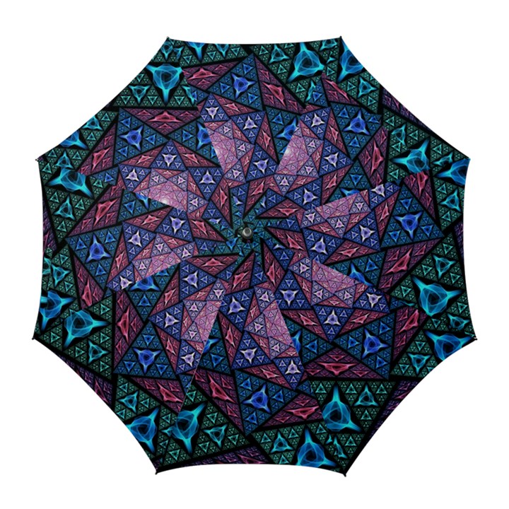 Purple Psychedelic Art Pattern Mosaic Design Fractal Art Golf Umbrellas