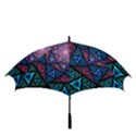 Purple Psychedelic Art Pattern Mosaic Design Fractal Art Golf Umbrellas View3