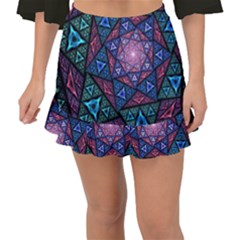 Purple Psychedelic Art Pattern Mosaic Design Fractal Art Fishtail Mini Chiffon Skirt by Bedest