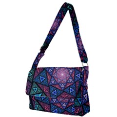 Purple Psychedelic Art Pattern Mosaic Design Fractal Art Full Print Messenger Bag (s) by Bedest