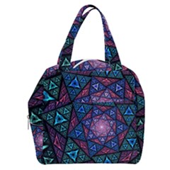 Purple Psychedelic Art Pattern Mosaic Design Fractal Art Boxy Hand Bag by Bedest