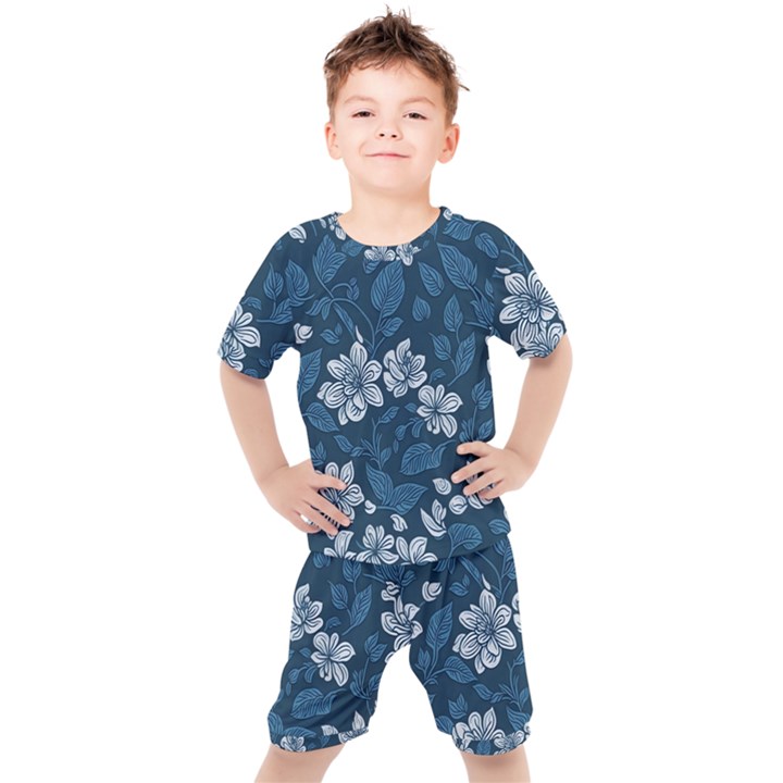 Pattern Flower Nature Kids  T-Shirt and Shorts Set