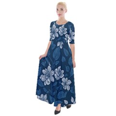 Pattern Flower Nature Half Sleeves Maxi Dress by Bedest