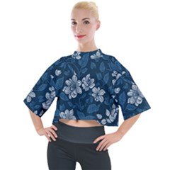 Pattern Flower Nature Mock Neck T-shirt by Bedest