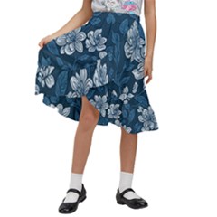 Pattern Flower Nature Kids  Ruffle Flared Wrap Midi Skirt by Bedest