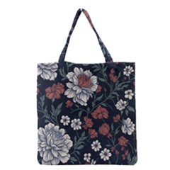 Flower Pattern Grocery Tote Bag by Bedest