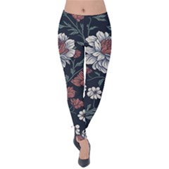 Flower Pattern Velvet Leggings