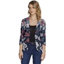 Flower Pattern Women s One-Button 3/4 Sleeve Short Jacket View1